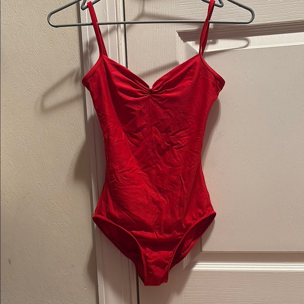 Red Pinch Front Wear Moi Camisole Leotard